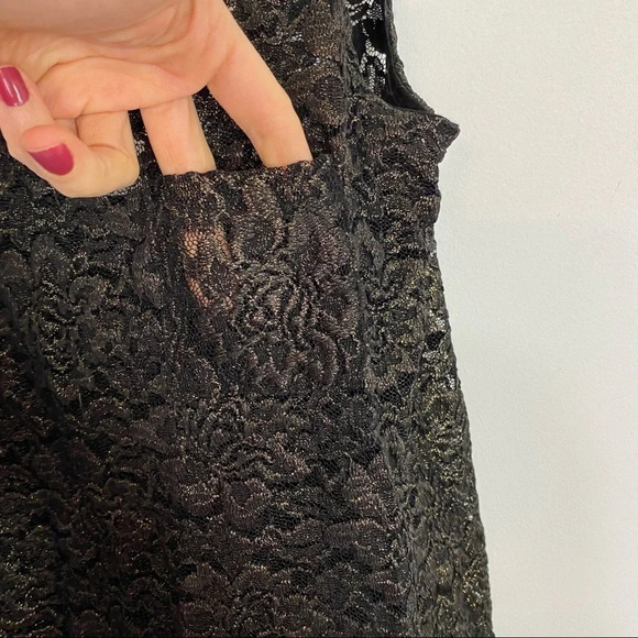 Urban Outfitters Tank Top Womens Size XS Lace Shirt Black Gold Boho Tee Retro - Picture 4 of 7